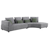 Orleans Furniture - Coaster - Toscano 134-inch Upholstered Sectional Sofa Grey - 504075